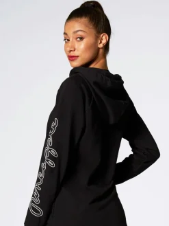 Pineapple Dark Black Longline Hoodie Clearance