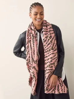 Next Pink Animal Midweight Scarf