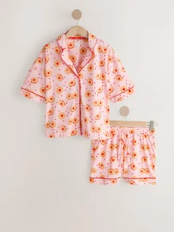 Next Pink Biscuit Jersey Button Through Short Pyjamas Set Best