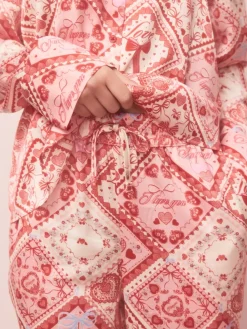 Next Pink Bows Satin Button Through Pyjamas Best