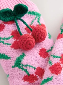 Next Chunky Slipper Socks 1 Pack Pink Cherries Clearance