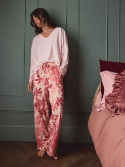 Next Pink Floral Kew Collection Long Sleeve Pyjamas Sale