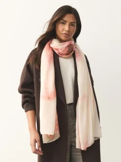 Next Pink Floral Print Plisse Lightweight Scarf Sale