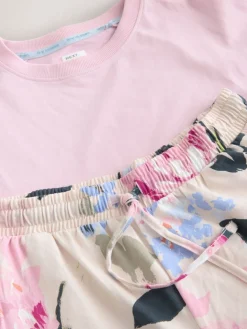 Next Pink Floral Short Sleeve Pyjamas