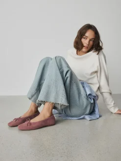 Next Forever Comfort® Suede High Cut Ballet Flats Pink Clearance