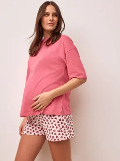 Next Pink Heart Maternity Short Set Pyjamas Best