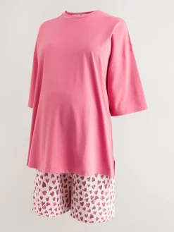 Next Pink Heart Maternity Short Set Pyjamas Best