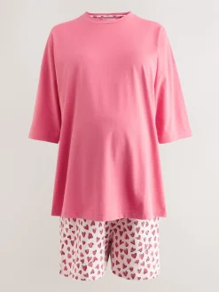 Next Pink Heart Maternity Short Set Pyjamas Best