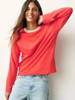 Next Long Sleeve Crew Neck T-Shirts 5 Pack Pink New