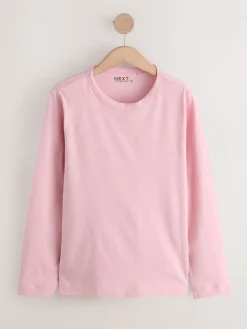 Next Long Sleeve Crew Neck T-Shirts 5 Pack Pink New