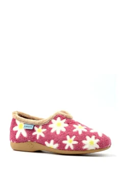 Lunar Ladies Flower Pattern Slippers Pink Clearance