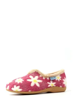 Lunar Ladies Flower Pattern Slippers Pink Clearance