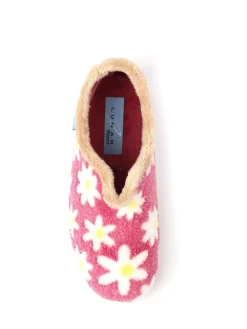 Lunar Ladies Flower Pattern Slippers Pink Clearance