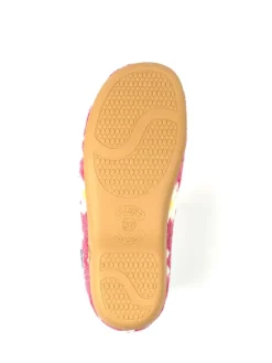 Lunar Ladies Flower Pattern Slippers Pink Clearance