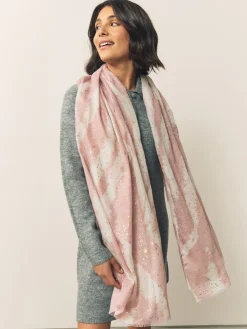 Next Pink Marble Foil Lightweight Scarf Online