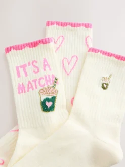 Next Pink Matcha Cushion Sole Sports Ankle Socks 3 Pack Online