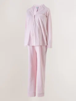 Next Maternity Jersey Button Through Pyjamas Pink