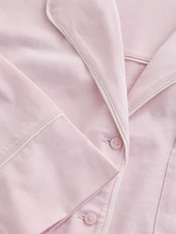 Next Maternity Jersey Button Through Pyjamas Pink