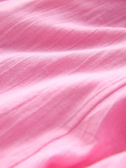 Next Puff Sleeve Midi Dress Pink Hot