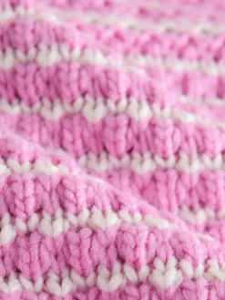 Next Stitchy Knit Pie Collar Layer Jumper Pink