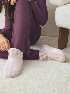 Next Boot Slippers Pink Stripe Best