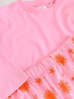 Next Cotton Short Set Pyjamas Pink Sun Outlet