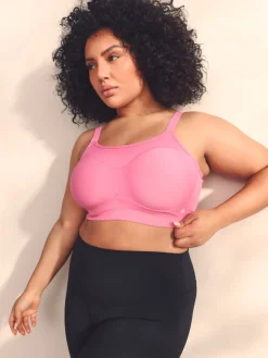 Next Ultimate Support Non Pad Minimising Wired Dry Tech High Impact Sports Bra Pink Online