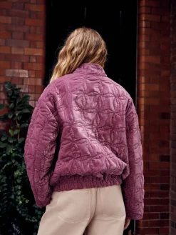Next Velvet Quilted Jacket Pink Outlet