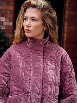 Next Velvet Quilted Jacket Pink Outlet