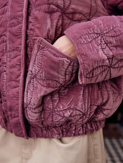 Next Velvet Quilted Jacket Pink Outlet