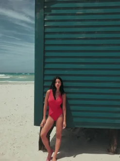 Next Wrap Tummy Control Swimsuit Pink New