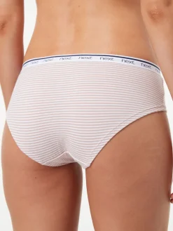 Next Short Cotton Logo Knickers 4 Pack Pink/Blue Stripe Discount