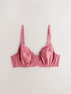 Next DD+ Non Pad Full Cup Bras 3 Pack Pink/Cream/Green Floral Sale