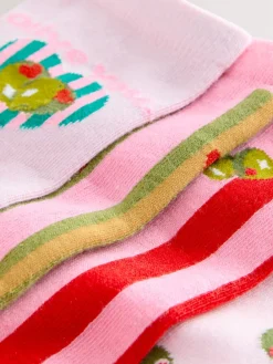 Next Pink/Green 'Olive You' Ankle Socks 4 Pack Pink/Green 'Olive You' Sale