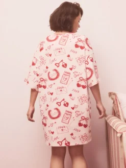 Next Nightie Pink/Red Heart Outlet