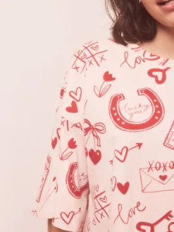 Next Nightie Pink/Red Heart Outlet