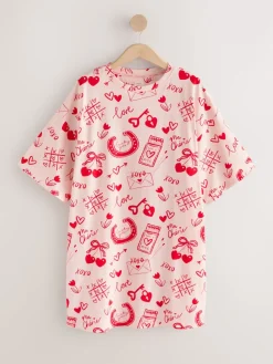 Next Nightie Pink/Red Heart Outlet