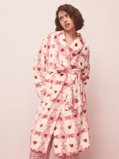 Next Supersoft Dressing Gown Pink/Red Heart