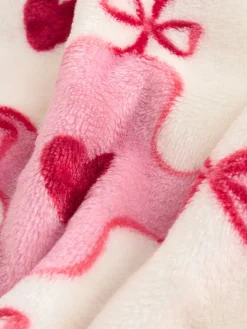 Next Supersoft Dressing Gown Pink/Red Heart