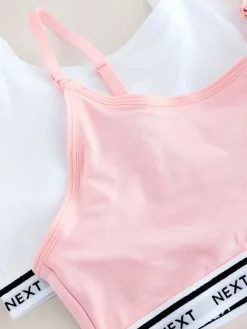 Next Maternity Nursing Crop Ultimate Comfort Tops 2 Pack Pink/White Hot