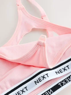 Next Maternity Nursing Crop Ultimate Comfort Tops 2 Pack Pink/White Hot