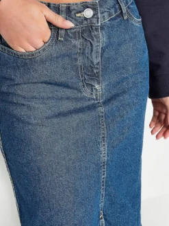 PixieGirl Petite Blue 100% Cotton Maxi Skirt Clearance