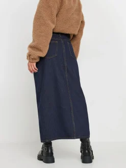 PixieGirl Petite Blue 100% Cotton Patch Pocket Midi Skirt