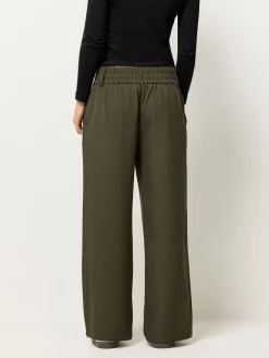 PixieGirl Petite Green 3 Button Tab Wide Leg Trousers