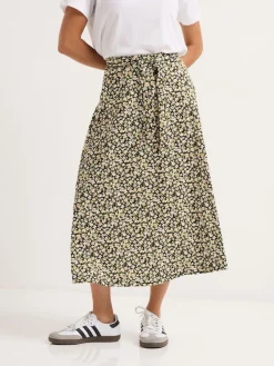 PixieGirl Petite Green Petite Self Belted Midi Skirt Outlet
