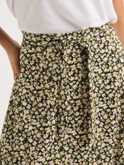 PixieGirl Petite Green Petite Self Belted Midi Skirt Outlet