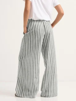 PixieGirl Petite Grey Stripe Wide Leg Trousers Sale