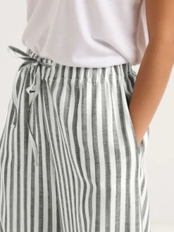PixieGirl Petite Grey Stripe Wide Leg Trousers Sale