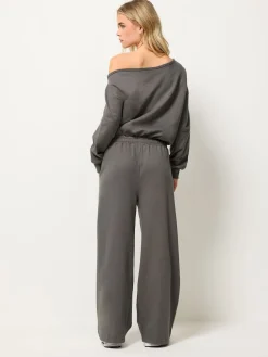 PixieGirl Petite Grey Sweat Wide Leg Jumpsuit Discount