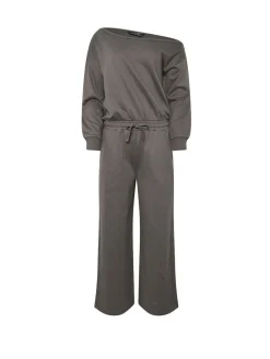 PixieGirl Petite Grey Sweat Wide Leg Jumpsuit Discount